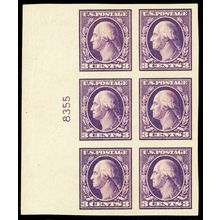 484, Mint VF/XF LH 3¢ Plate Block of Six CV $95.00 * Stuart Katz