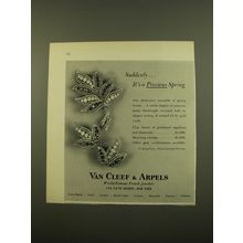 1961 Van Cleef & Arpels Clip and Earclips Advertisement - It's a precious spring