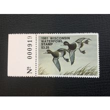 ICOLLECTZONE US Wisconsin 1981 with tab Duck Stamp with tab XF NH