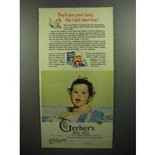 1946 Gerber's Baby Food Ad - The Right Start, Too!