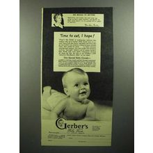 1946 Gerber's Baby Food Ad - Time to eat, I hope!