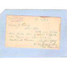 New Jersey Asbury Park Penny Post Card From G D Jelliff & Son Groceries Co~1868