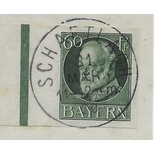 GER (BAVARIA) 1914 60pf KING LUDWIG III' (IMPERFED) FINE USED (EBID64-437)