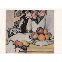 SJ Peploe Fruit With A Japanese Background Painting Postcard