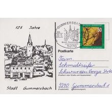 German Stadt Gummersbach Jahre Germany First Day Cover Rare Postcard
