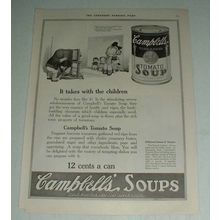 1921 Campbell's Tomato Soup Ad - Takes with Children