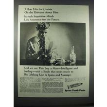 1944 Ipana Tooth Paste Ad - A Boy Lifts the Curtain