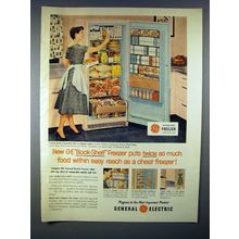 1956 General Electric Book-Shelf Freezer Ad!