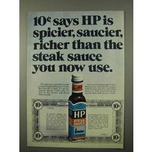 1972 HP Steak Sauce Ad - Spicier, Saucier, Richer