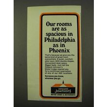 1972 Howard Johnson's Motor Lodges Ad - Rooms Spacious