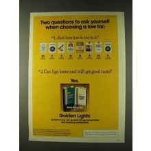 1979 Golden Lights Cigarettes Ad - Two Questions
