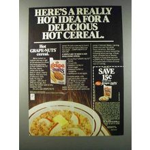 1981 Post Grape-Nuts Cereal Ad - Here's a Hot Idea