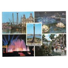 multiview BARCELONA, SPAIN unused vintage postcard =