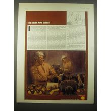 1966 Shell Oil Ad - illustration by Hofbauer - The briar pipe maker