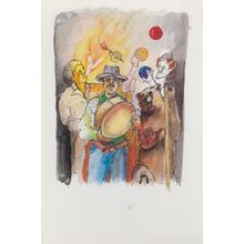 Fire Eater Juggler Circus Clown Limited Edition French Postcard