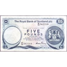 1984 Scotland Banknote Royal Bank 5 Pounds Winter