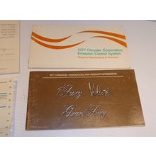 1977 Plymouth Fury Volare Gran Fury Owners Manual + Emission Control