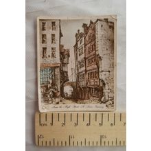 1938 hand-coloured cigarette card From the High Street St. Pierre, Guernsey