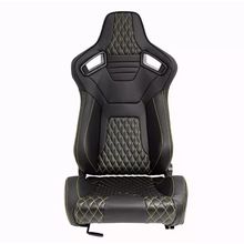 ATS AK x1 Univ Reclining Sports Bucket Seat Black Yellow Stitch Carbon + slides