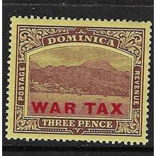 DOMINICA 1918-19 WAR TAX OVERPRINT ON 3d MINT SG58