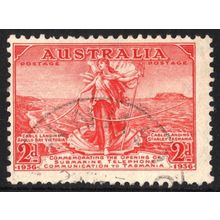 AUSTRALIA 1936: OPENING SUBMARINE TELEPHONE CABLE TO TASMANIA - 2d RED USED (G6)