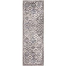 2' X 6' Ivory Latte Oriental Power Loom Distressed Washable Runner Rug