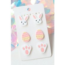 Pink Happy Easter Day Cute Earrings