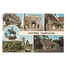 HISTORIC HAMPSHIRE multiview used vintage postcard 1973 postmark =