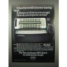 1980 Sunbeam SRX Razor Ad - Thinnest Shaving Head