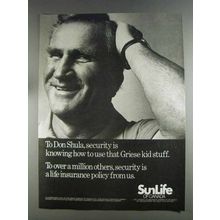 1980 Sun Life of Canada Insurance Ad - Don Shula