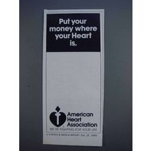 1980 American Heart Association Ad - Put Your Money