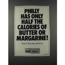 1986 Kraft Philadelphia Cream Cheese Ad - Only half the calories of Butter