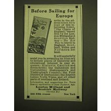 1924 LMS London Midland and Scottish Railway Ad - Before Sailing for Europe