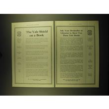 1924 Yale University Press Ad - Shield on a book