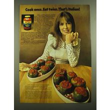1973 Ragu Spaghetti Sauce Ad - recipe for Cook Once Eat Twice Stuffed Peppers