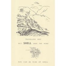 Travellers Rest in Wales Welsh Shell Petrol Bicycles Comic Postcard