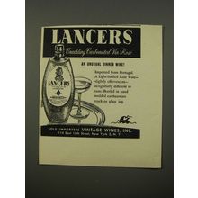 1954 Lancers Wine Advertisement - Lancers Crackling Carbonated Vin Rose