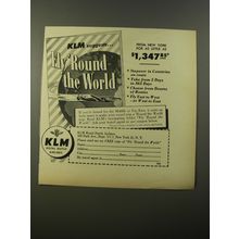 1954 KLM Royal Dutch Airlines Ad - KLM suggests.. Fly 'Round the world