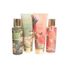Victoria's Secret Melon Drench & Mango Smash 4 Piece Fragrance Set Lotion & Mist