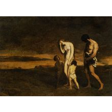 Theodore Chasseriau - Punishment of Cain 1836 Poster Canvas Movie Film Print A0