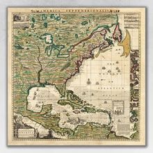 18" X 18" Vintage 1773 Map Of British Empire In North America Wall Art