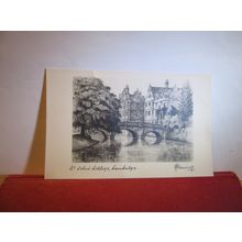 ST. JOHN'S COLLEGE, CAMBRIDGE vintage postcard artist,R Warwick =