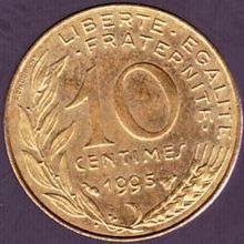 1995 France 10 Centimes Coin