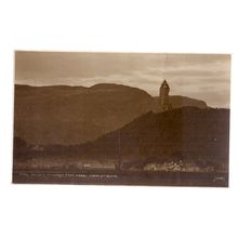 WALLACE MONUMENT FROM ABBEY CRAIG, STIRLING, SCOTLAND unused vintage postcard =