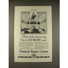 1928 United States Lines Cruise Ad - Europe!