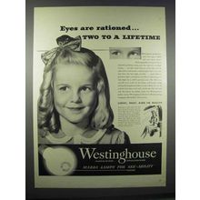 1945 Westinghouse Mazda Lamps Ad - Eyes are Rationed