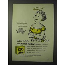 1958 S.O.S. Scouring Pads Ad - You Finish Faster
