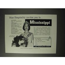 1958 Mississippi Tourism Ad - Miss Hospitality Invites