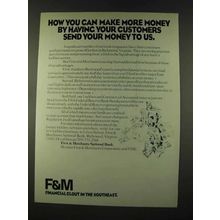 1973 F&M First & Merchants National Bank Ad, Make Money