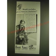 1938 Bon Ami Cleaner Ad - Would you ladies please listen to a bachelor?